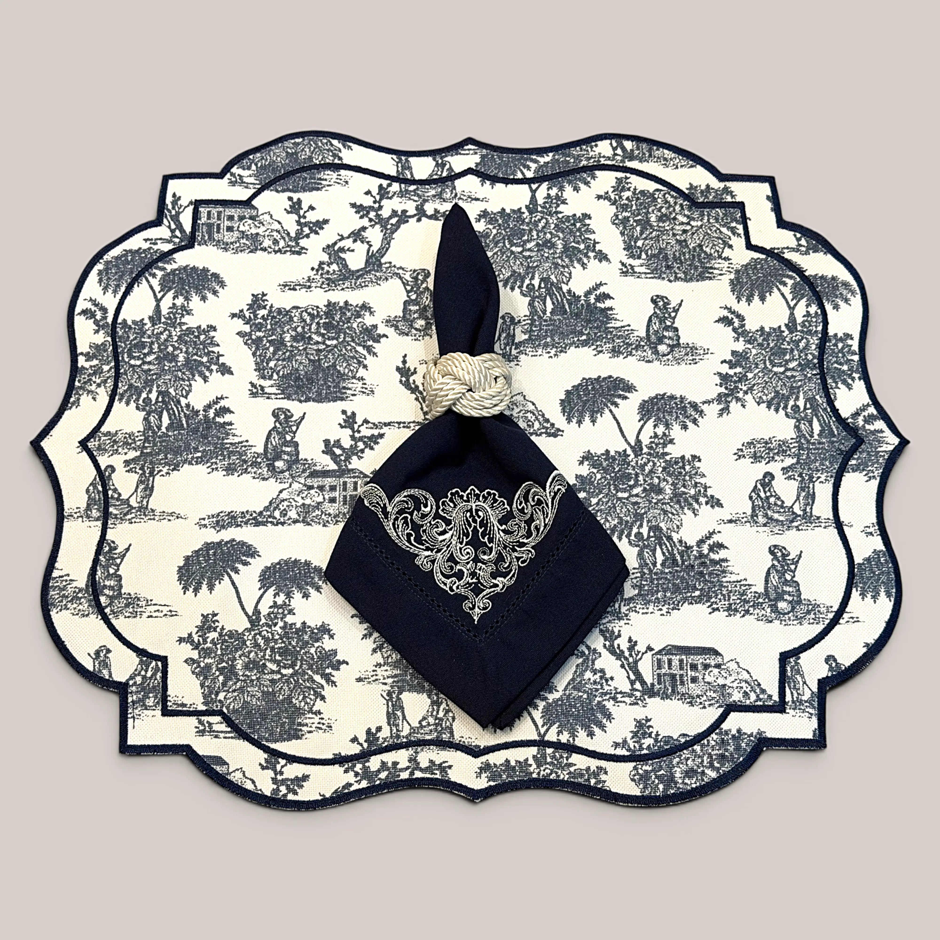 Kit Completo Toile de Jouy II 2 ou 4 Lugares