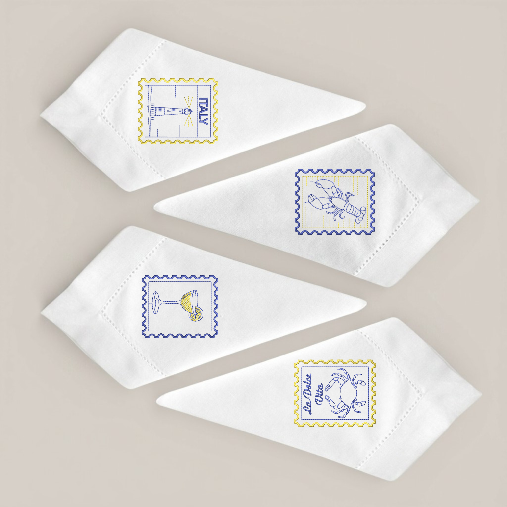 Kit Guardanapo Bordado Stamps Dolce Vita