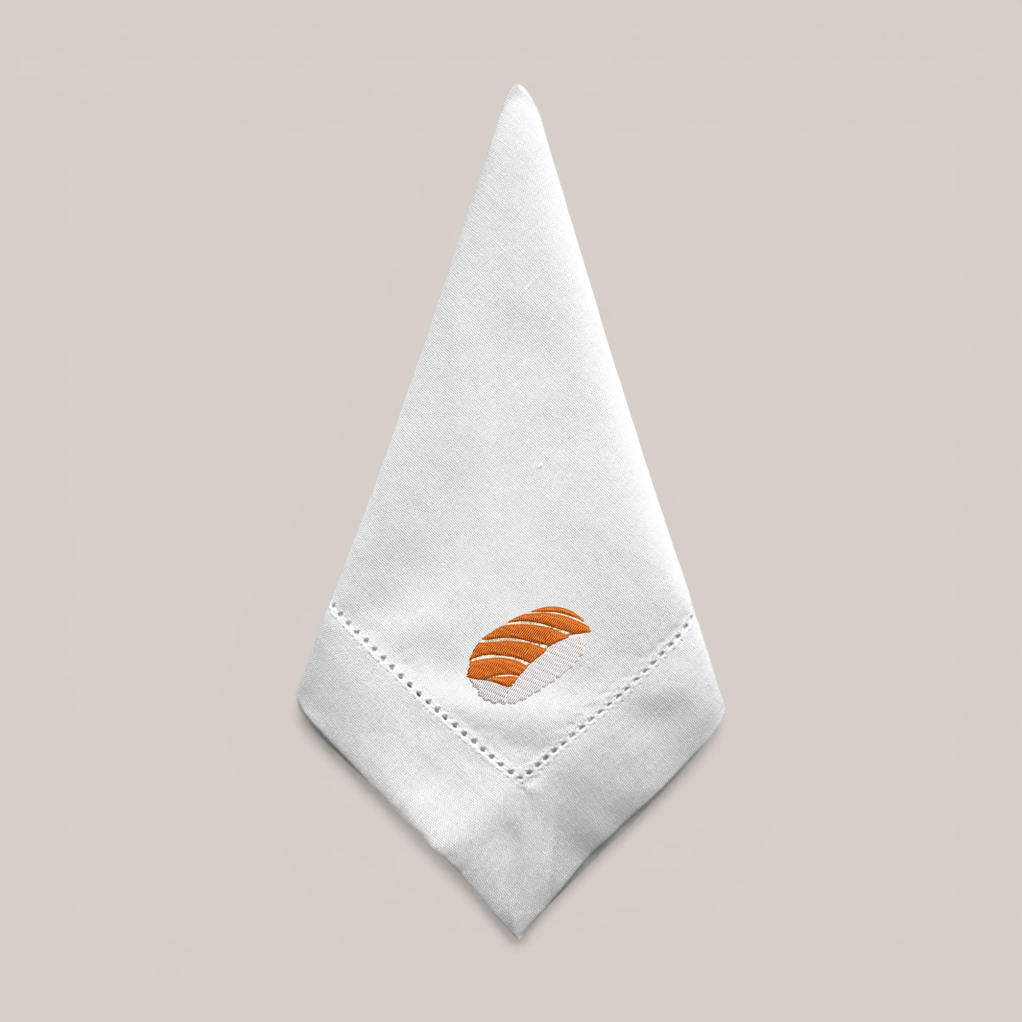 Guardanapo Bordado Sushi Salmão