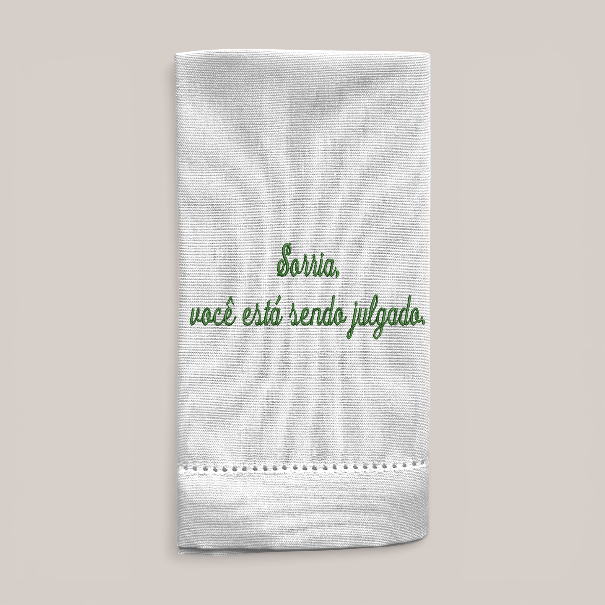 Guardanapo Bordado Sorria