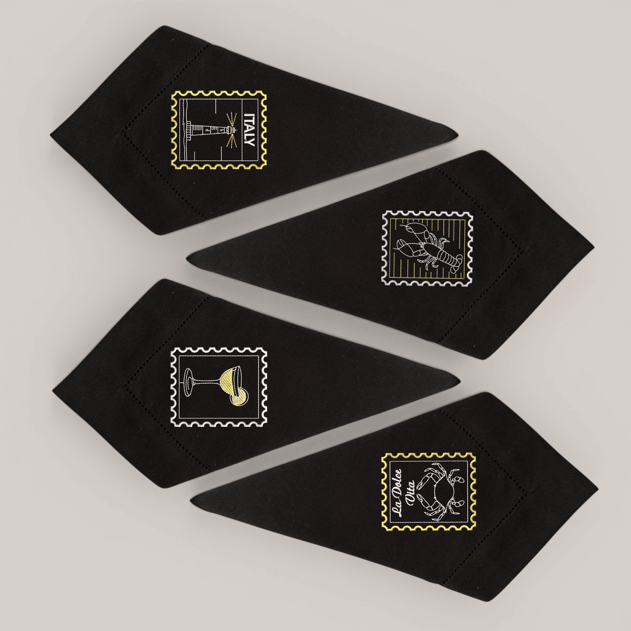 Kit Guardanapo Bordado Stamps Dolce Vita