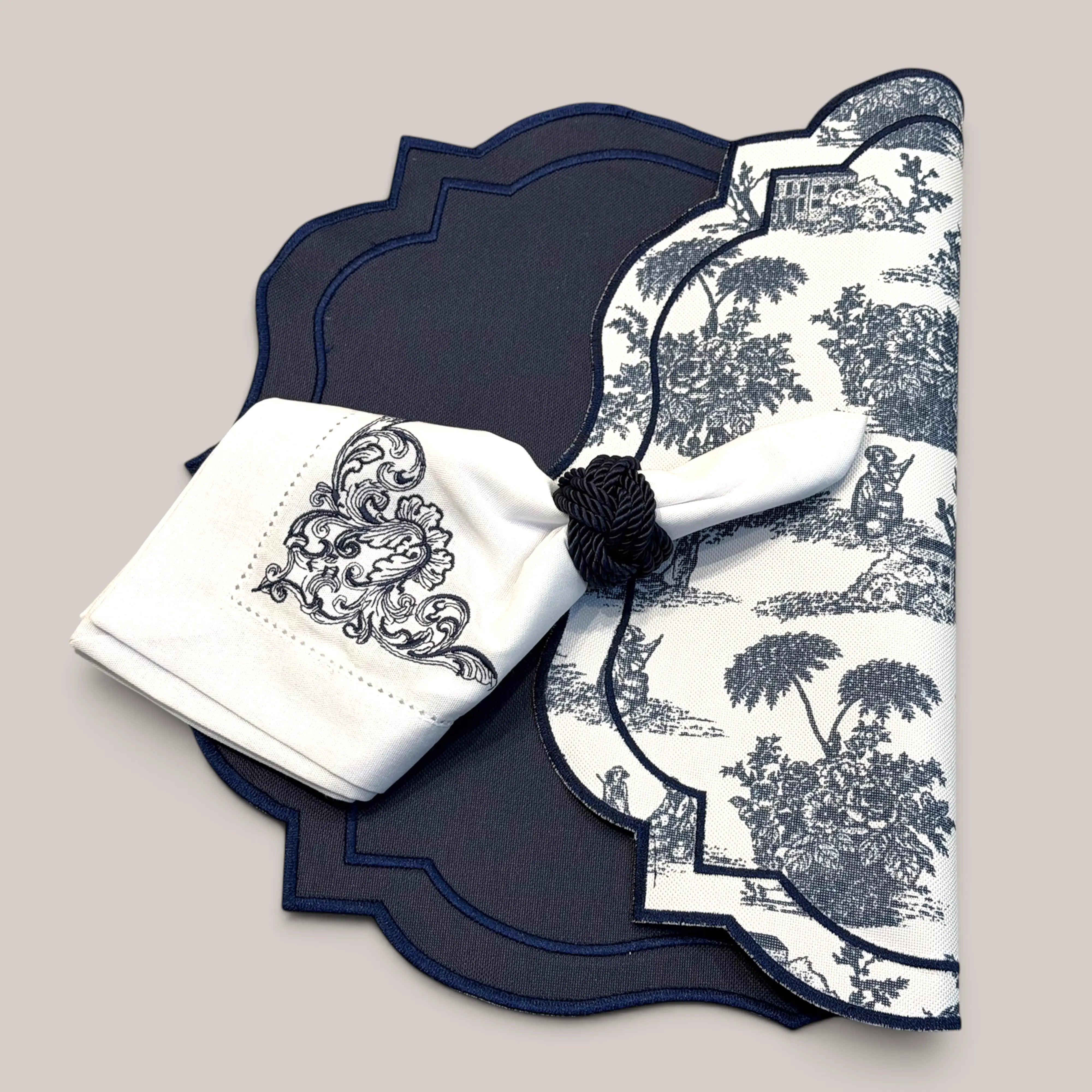 Kit Completo Toile de Jouy 2 ou 4 Lugares